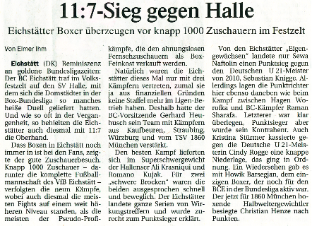 Bericht des Eichsttter Kurier vom 03. September 2012